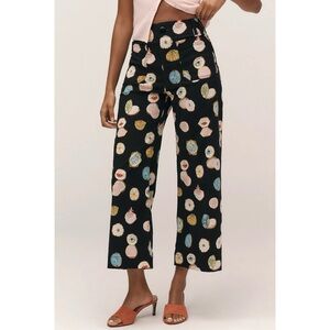 New Anthropologie The Colette Crop Wide-Leg Pants Makeup Danielle Kroll 24